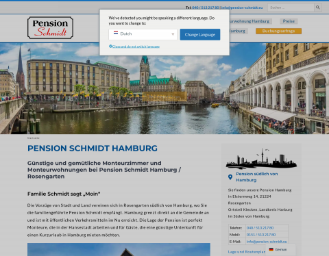 Website-Vorschau von Pension Schmidt