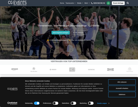 Website-Vorschau von Mit den besten Event-Spezialisten auf Ihrer Firmen