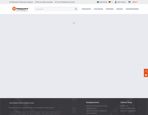 Website-Vorschau von Happyware Server Europe GmbH