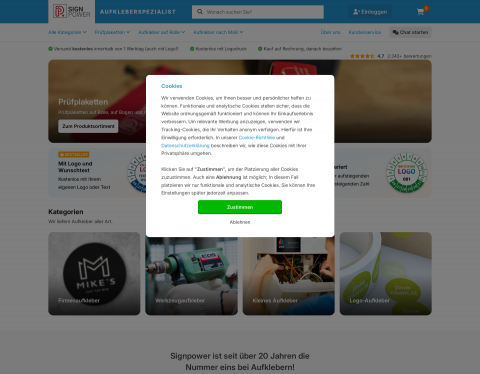 Website-Vorschau von Signpower