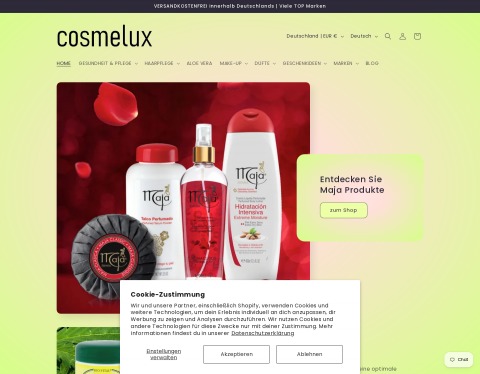 Website-Vorschau von Cosmelux.de | Kosmetik Beauty und Geschenkideen
