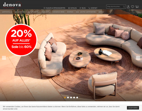 Website-Vorschau von Gartenmöbel von denova