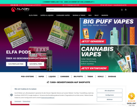 Website-Vorschau von Aladin Online e.K.