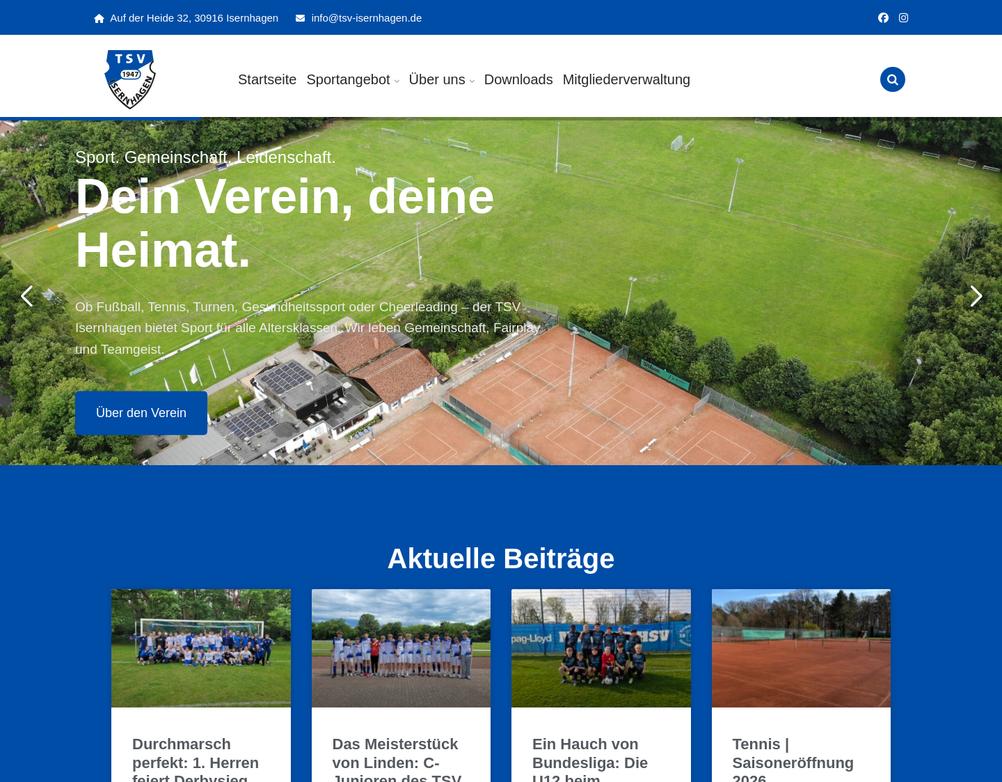 Aktuelle Website-Vorschau von TSV Isernhagen von 1947 e.V.