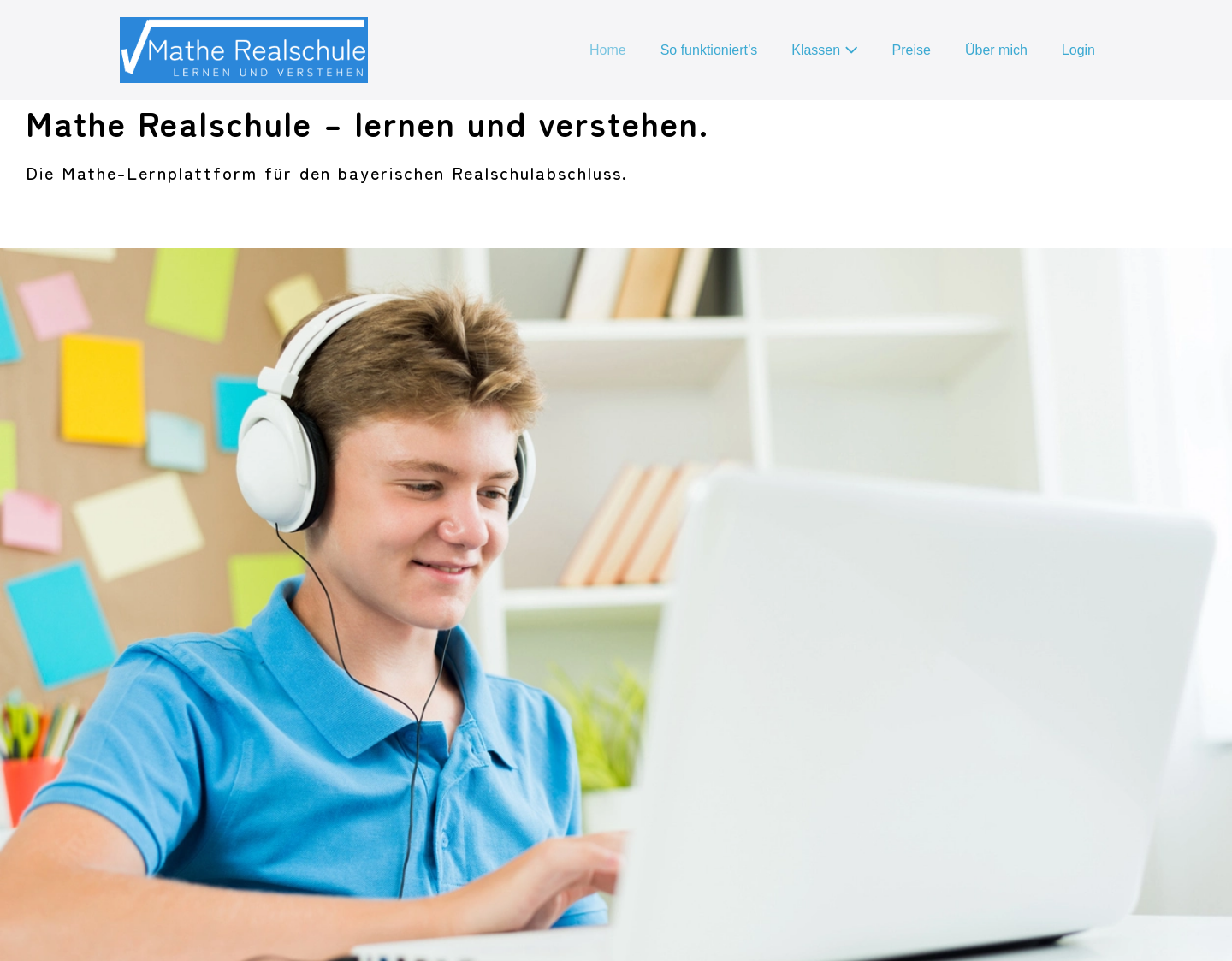 Aktuelle Website-Vorschau von Mathe-Lernplattform für die bayerische Realschule