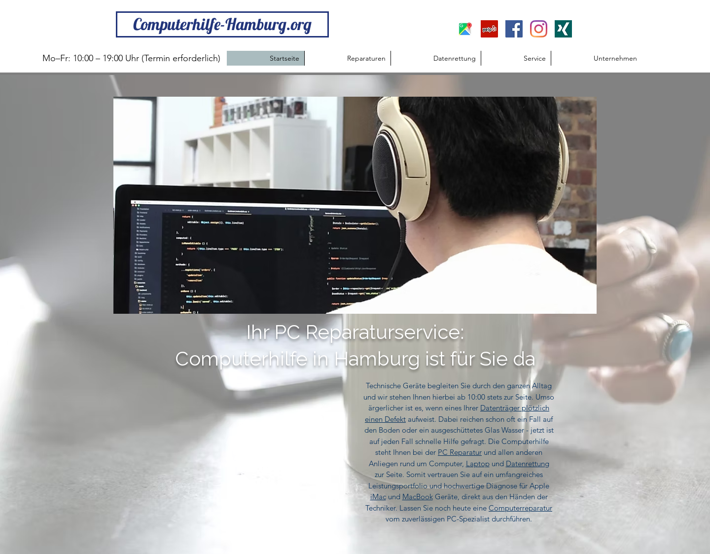 Aktuelle Website-Vorschau von Computerhilfe Hamburg