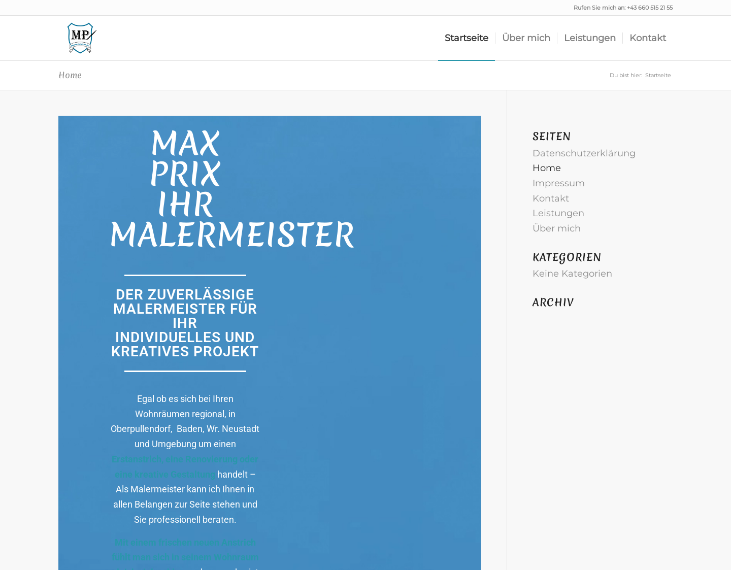 Aktuelle Website-Vorschau von Malermeister Prix Maximilian