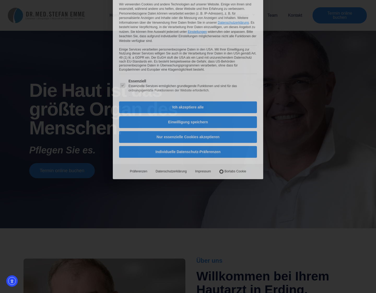Aktuelle Website-Vorschau von Dr. Med Stefan Emme - Hautarzt