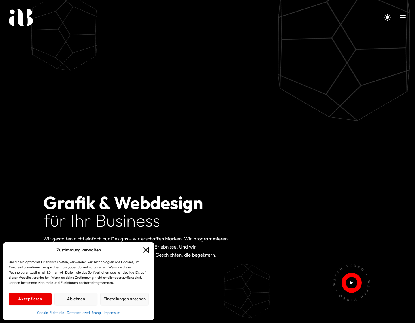 Aktuelle Website-Vorschau von aB Grafik