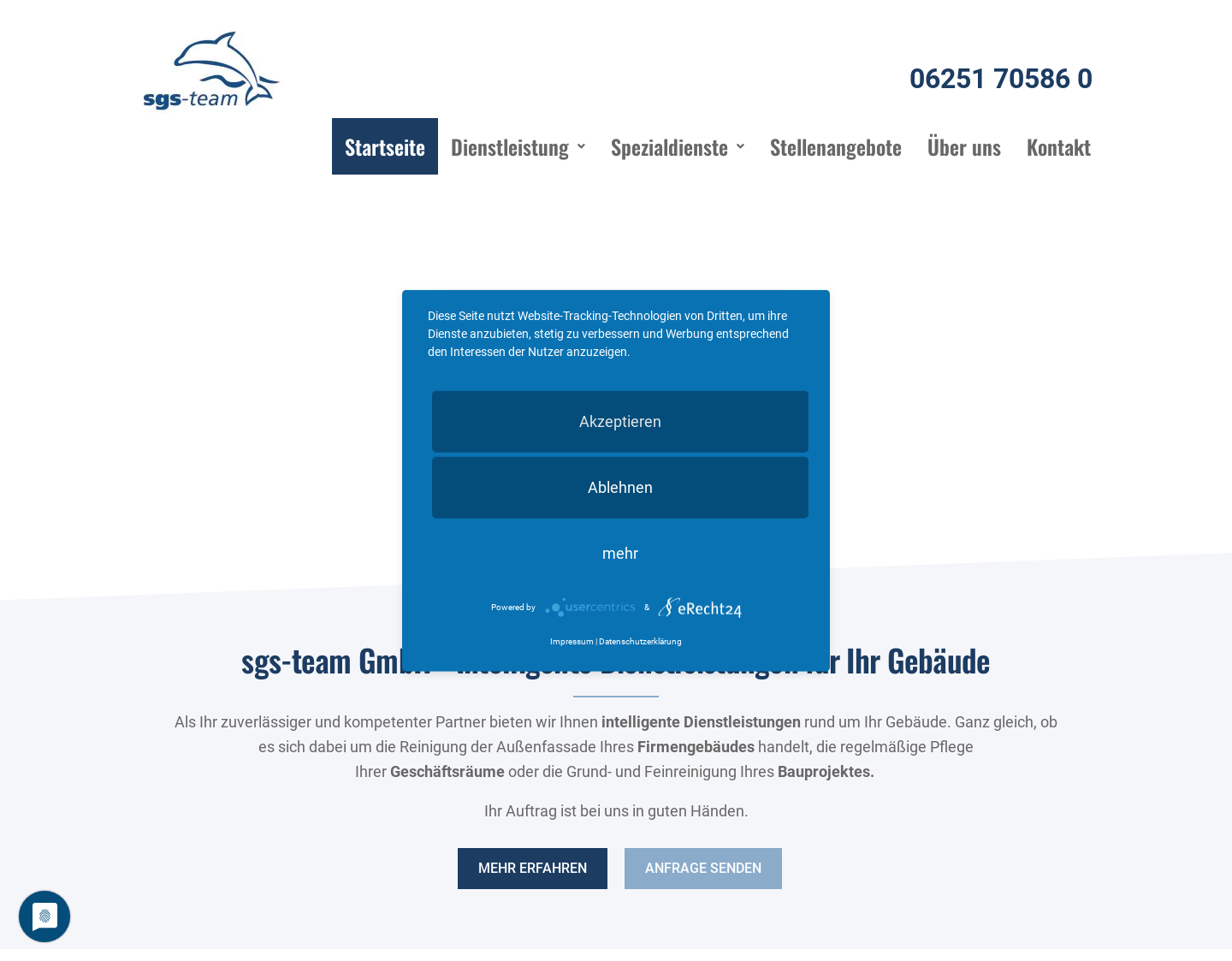 Aktuelle Website-Vorschau von Gebäudedienstleistungen - SGS-team
