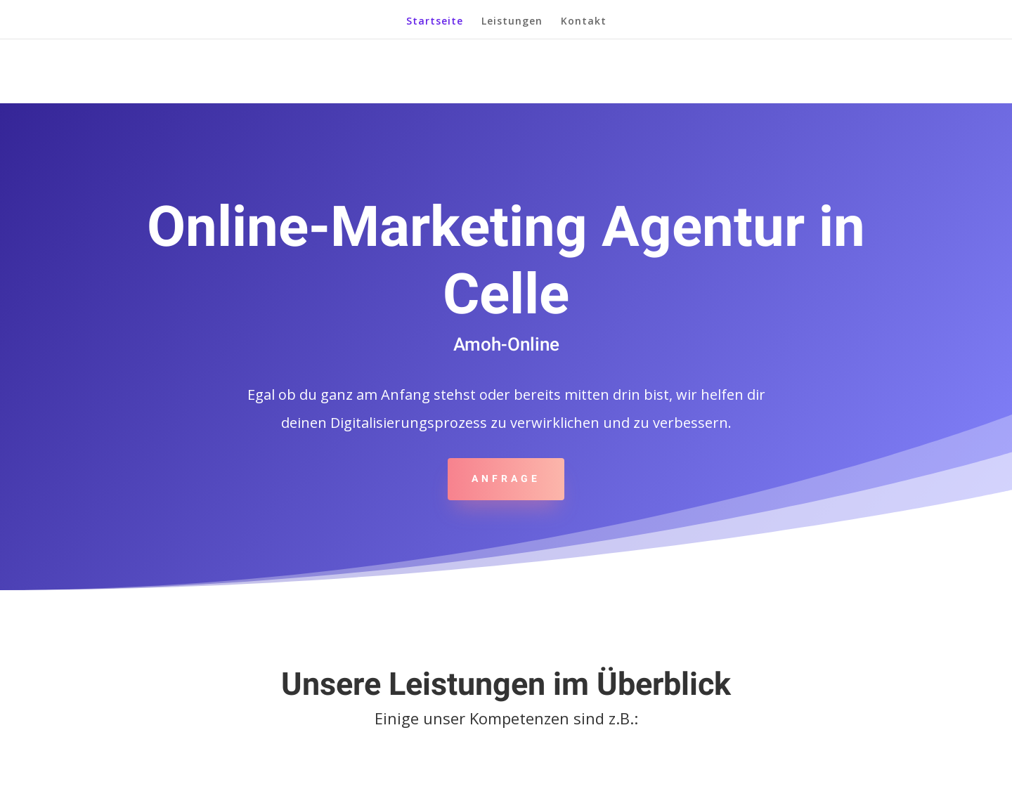 Aktuelle Website-Vorschau von Amoh Online GbR