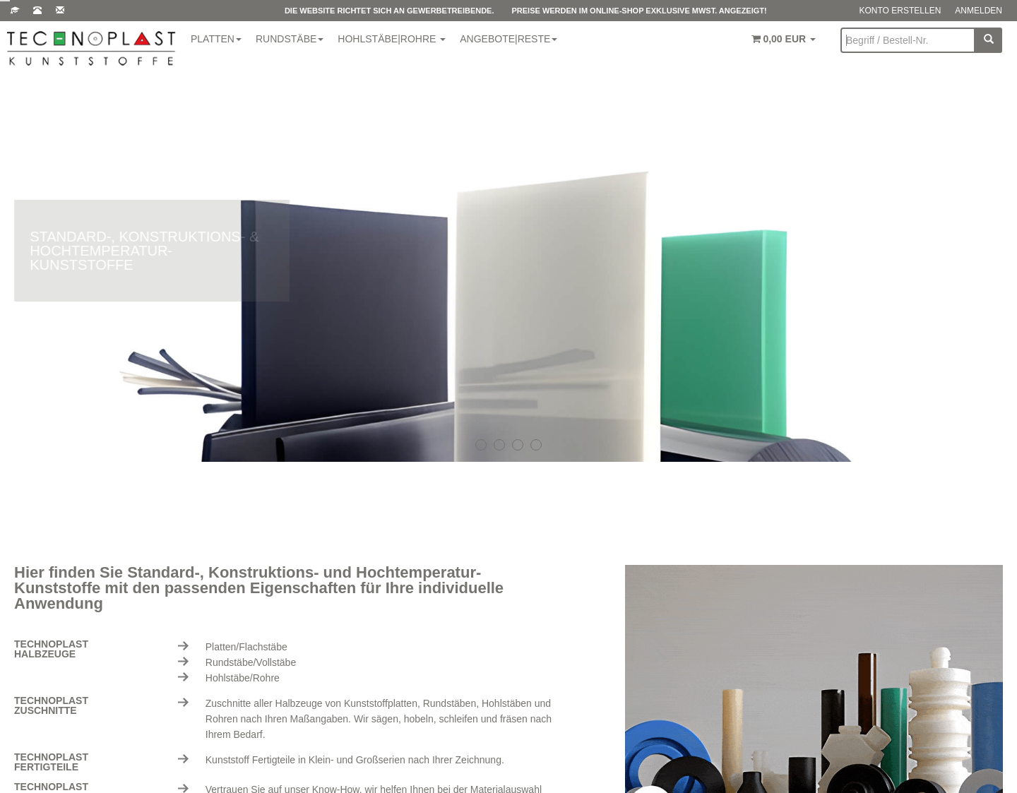 Aktuelle Website-Vorschau von Thermoplastische Kunststoffe Online-Shop