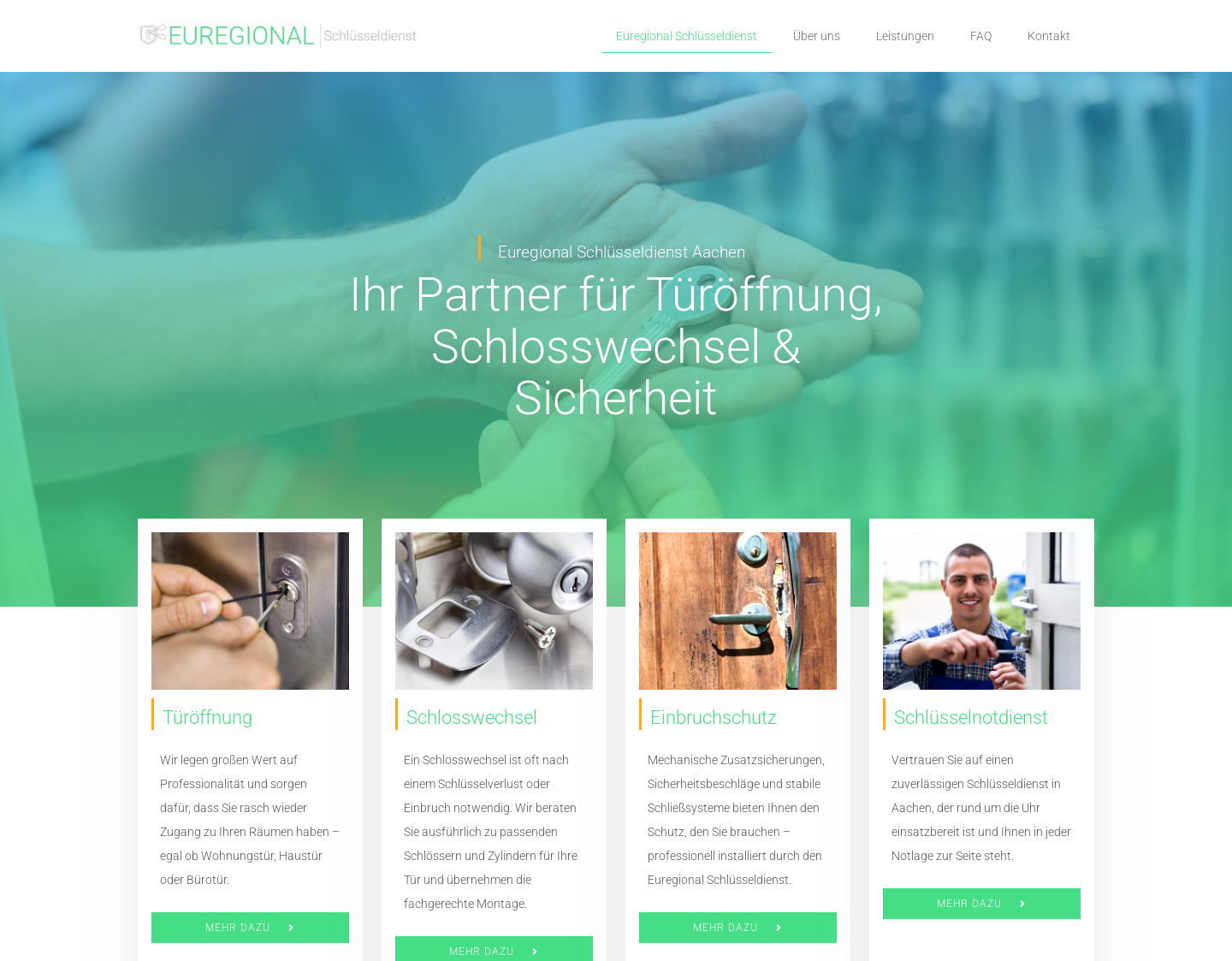 Aktuelle Website-Vorschau von Euregional - Schlüsseldienst