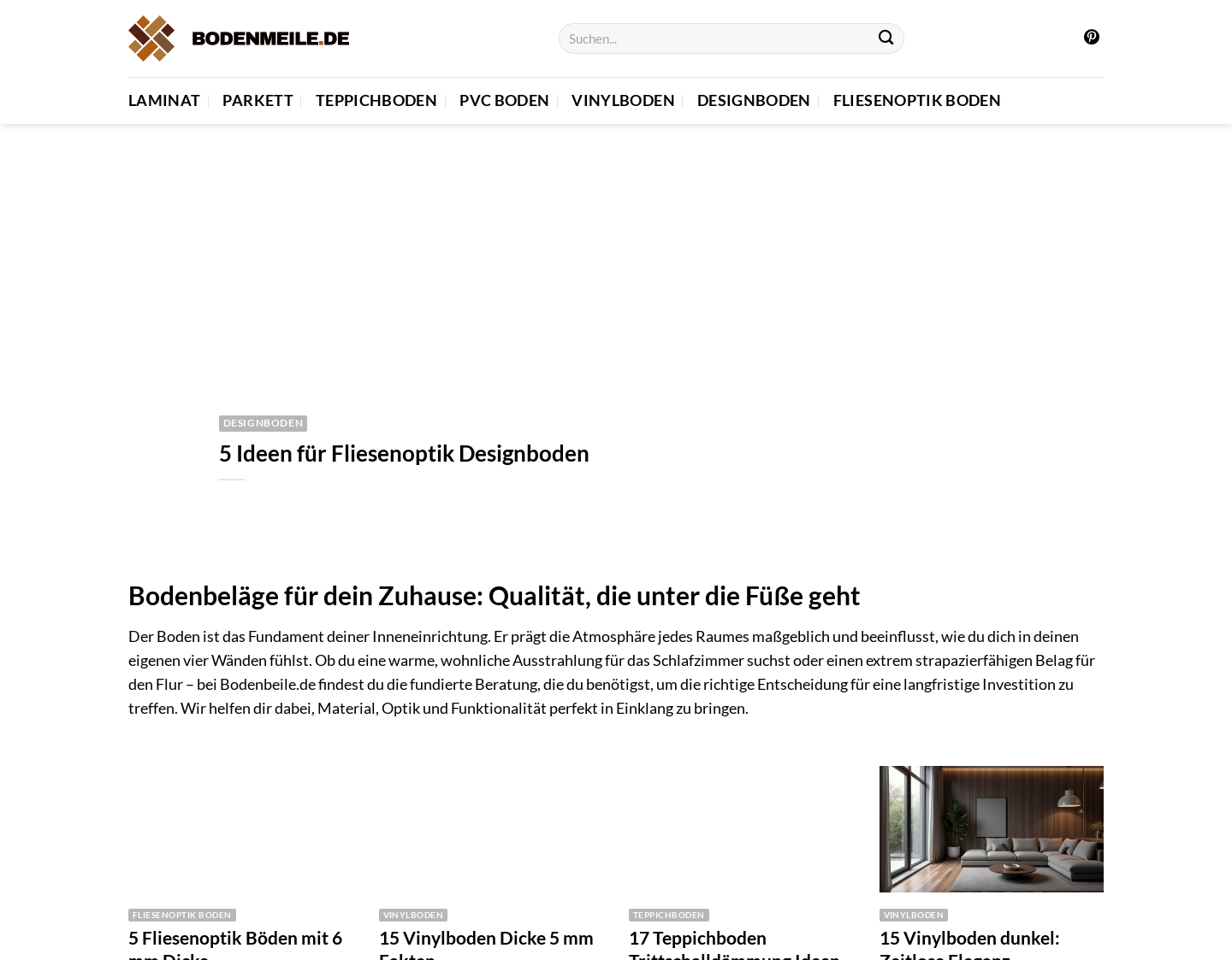 Aktuelle Website-Vorschau von Fußbodenbeläge aus Vinyl und Kork