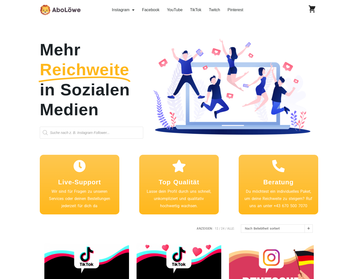 Aktuelle Website-Vorschau von AboLöwe.de