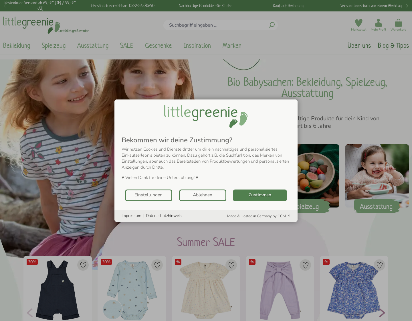 Aktuelle Website-Vorschau von littlegreenie OHG