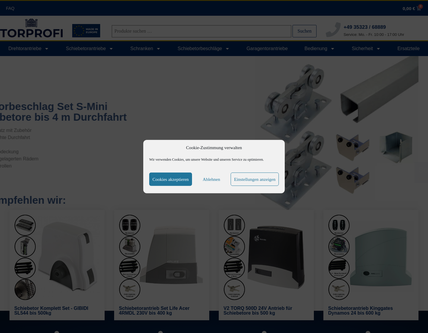 Aktuelle Website-Vorschau von Torprofi-Shop
