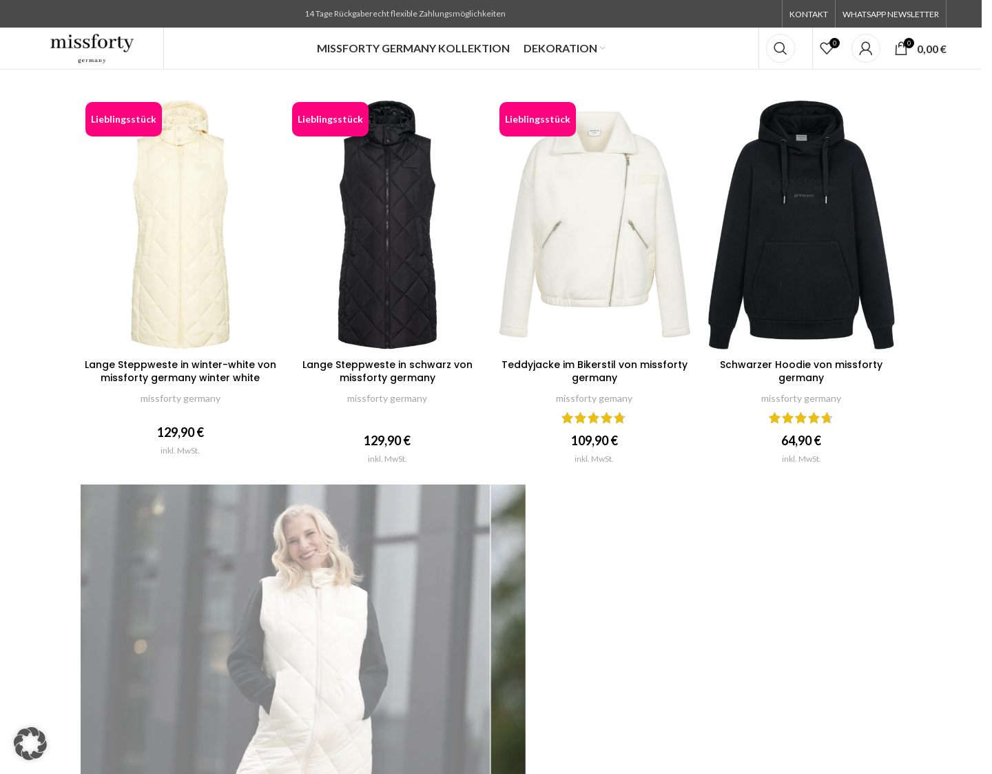 Aktuelle Website-Vorschau von Missforty
