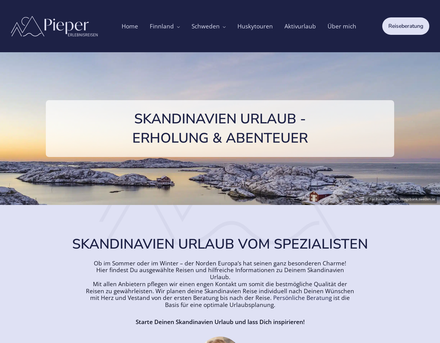 Aktuelle Website-Vorschau von Pieper Erlebnisreisen