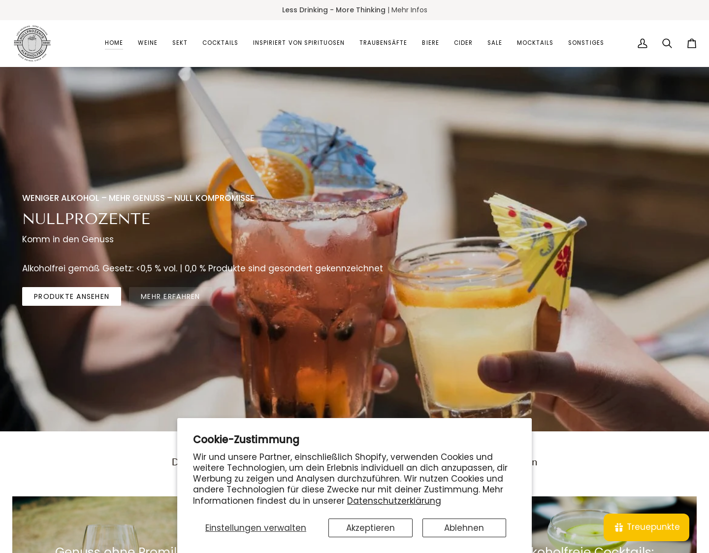 Aktuelle Website-Vorschau von Nullprozente UG