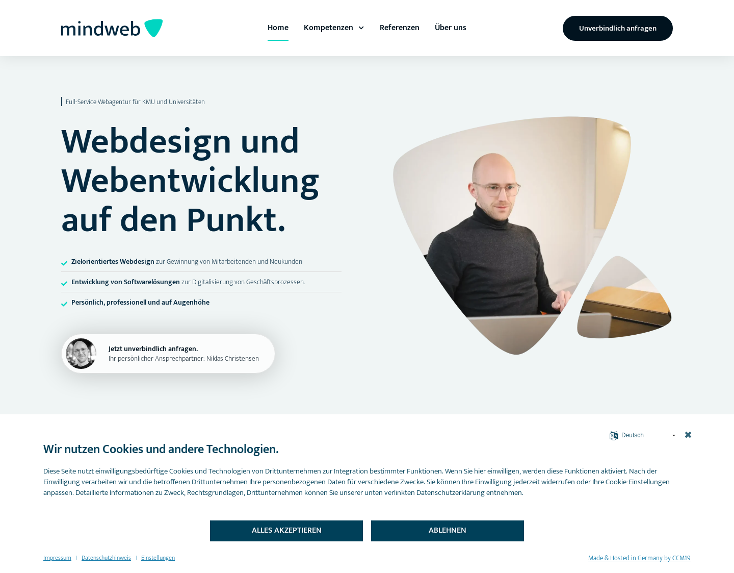 Aktuelle Website-Vorschau von Webdesign & Webentwicklung | christensen. design