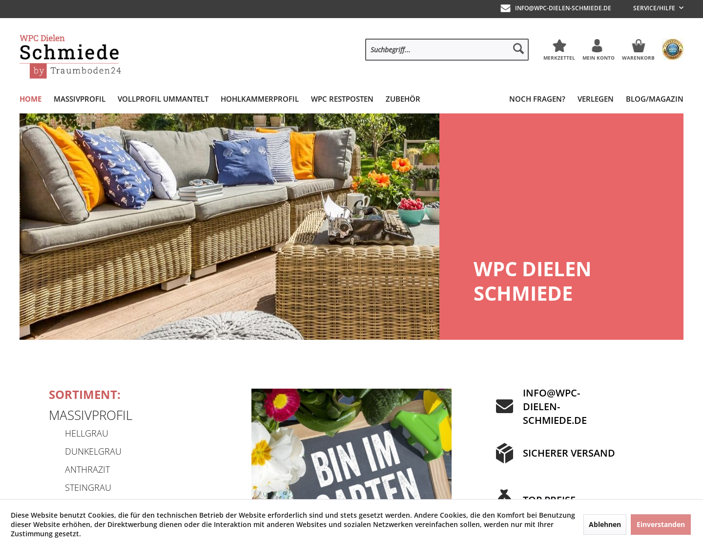 Aktuelle Website-Vorschau von WPC Dielen Schmiede