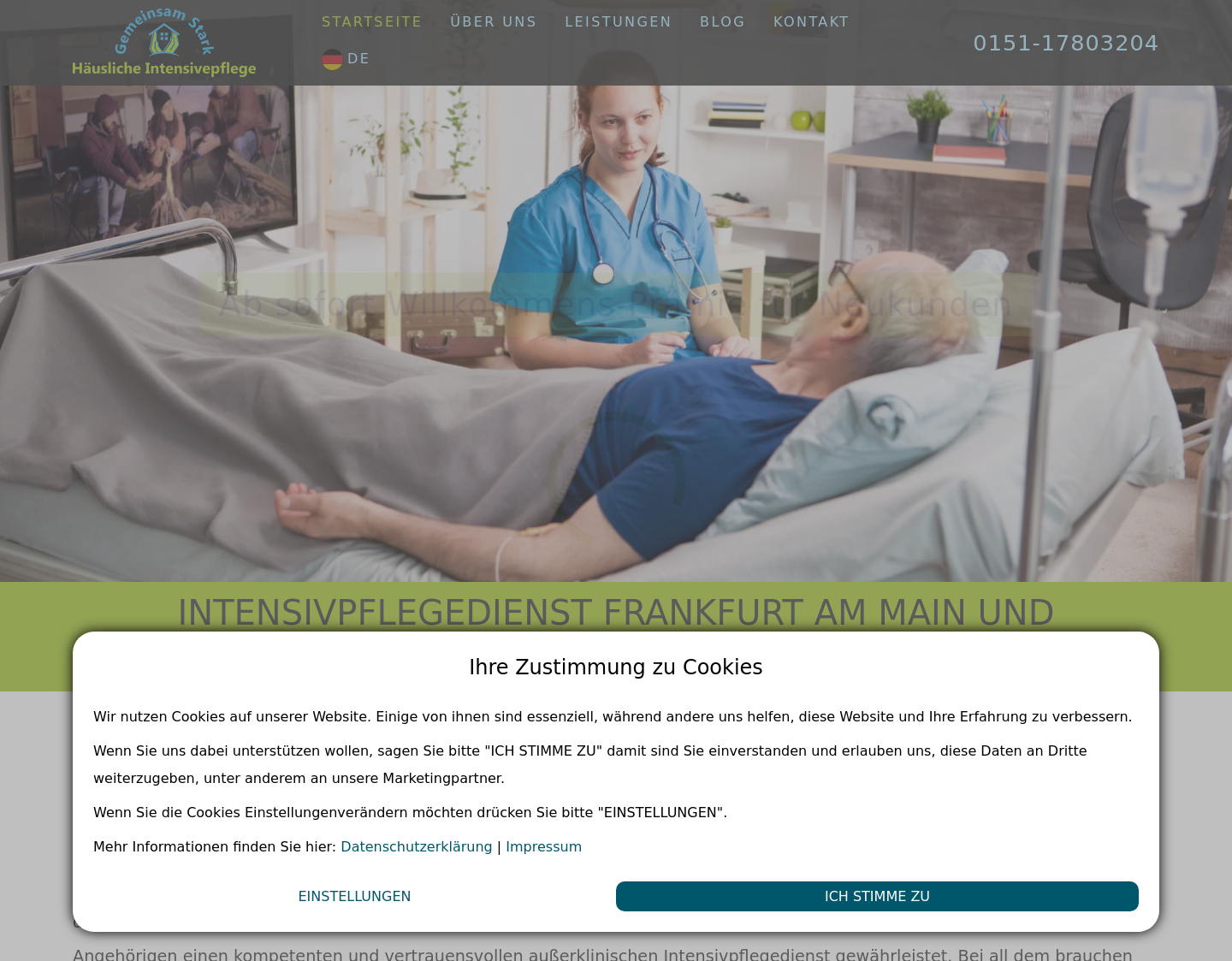 Aktuelle Website-Vorschau von Gemeinsam Stark Häusliche Intensivpflege GmbH