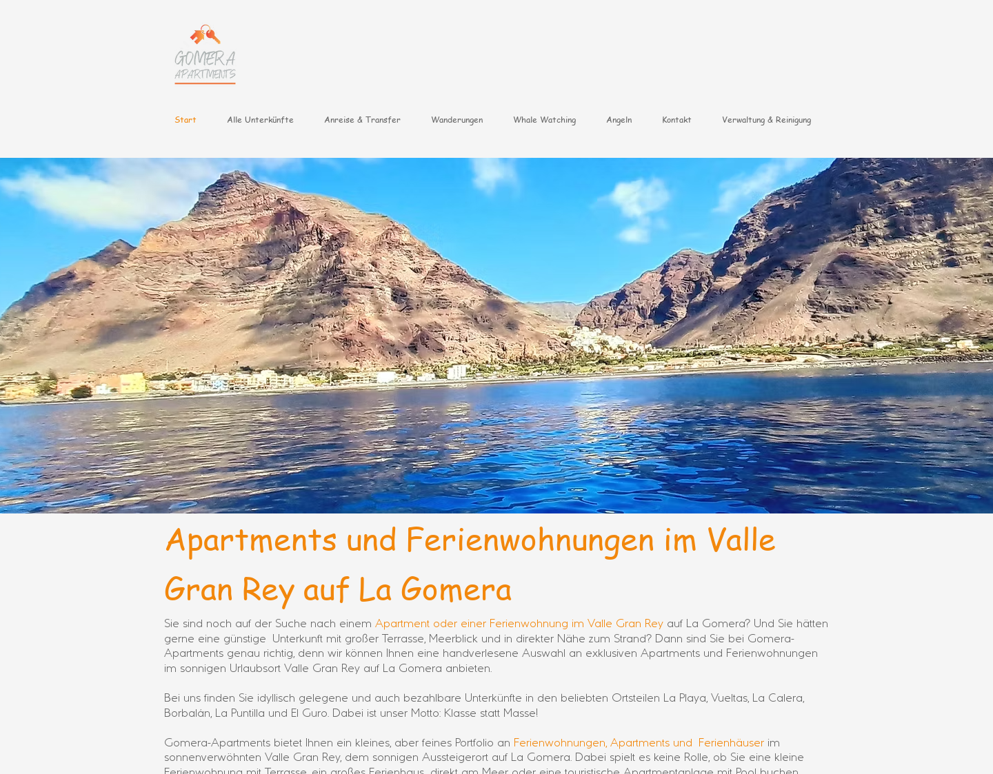 Aktuelle Website-Vorschau von Zauberhafte Apartments im Valle Gran Rey