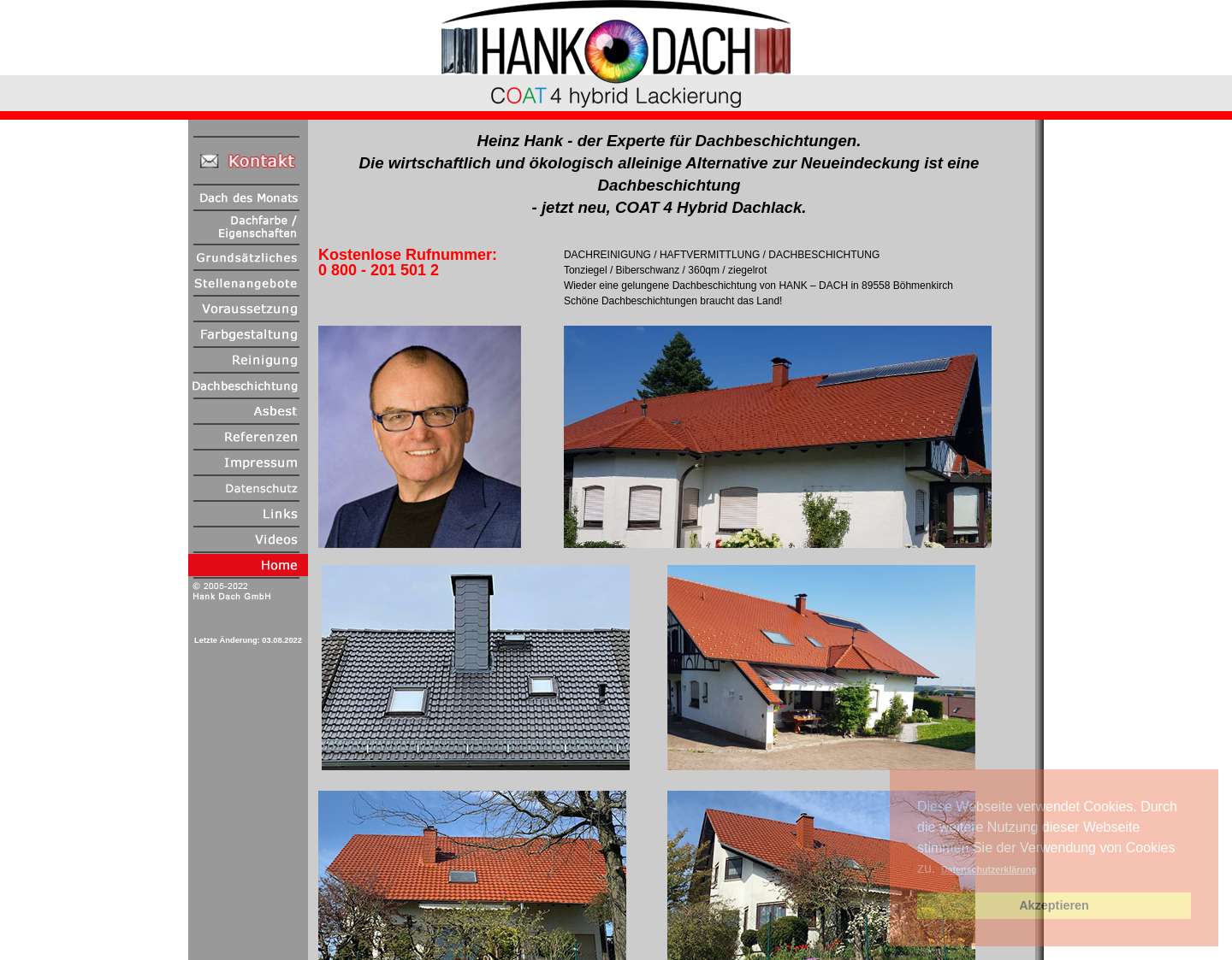 Aktuelle Website-Vorschau von Dachbeschichtung