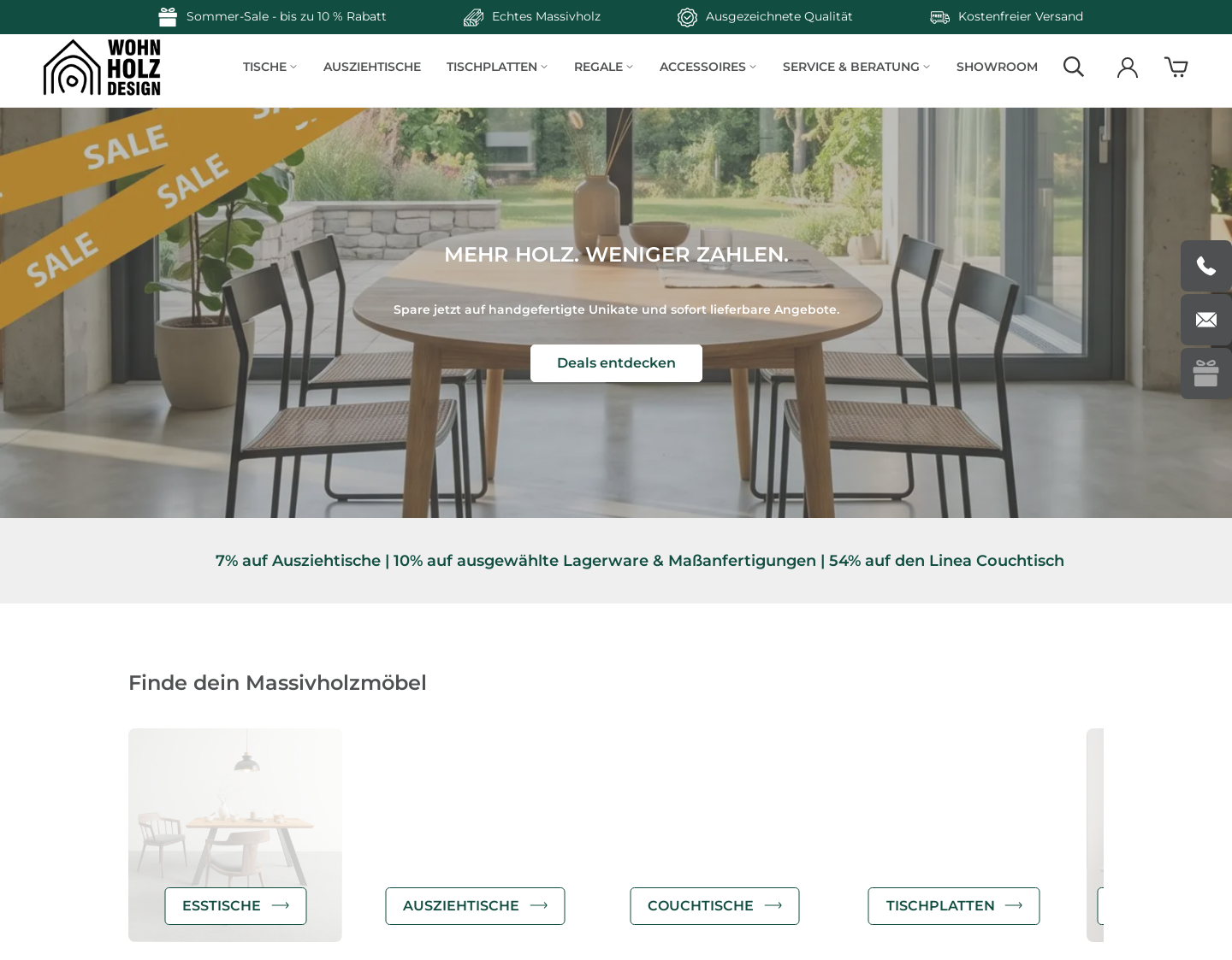 Aktuelle Website-Vorschau von Wohnholz Desig