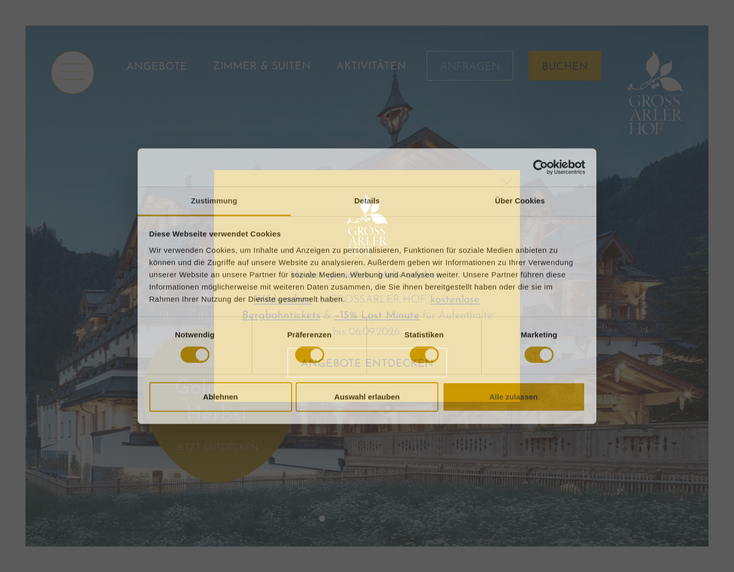 Aktuelle Website-Vorschau von Hotel Grossarler Hof