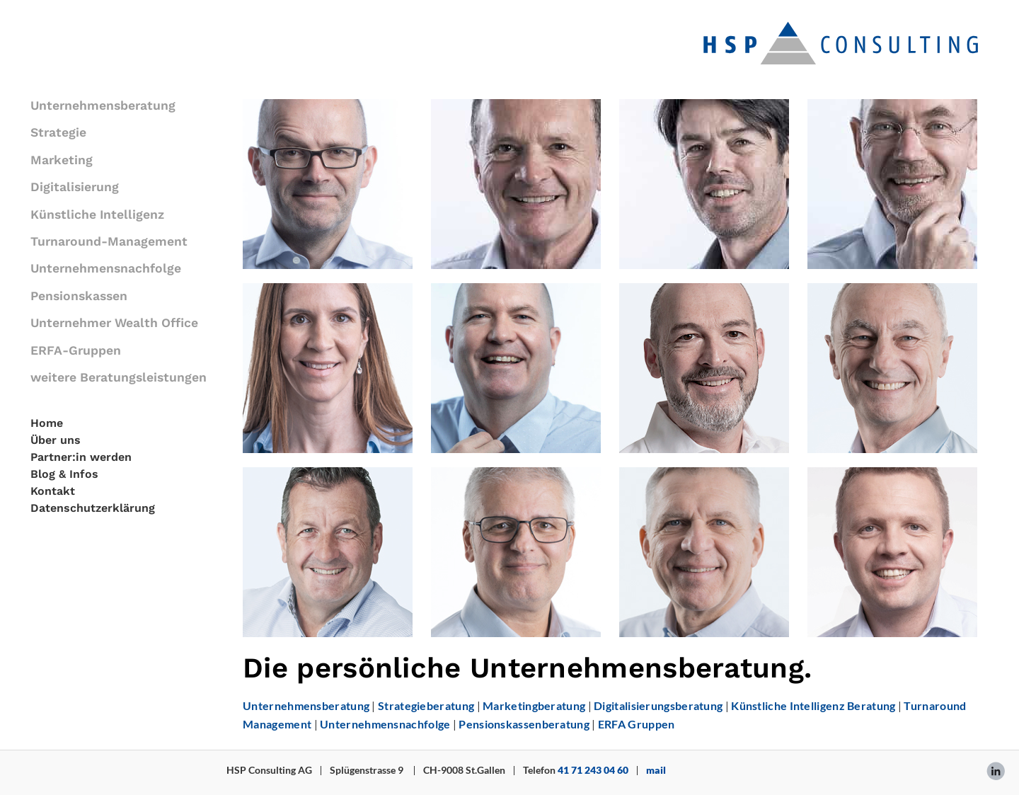 Aktuelle Website-Vorschau von HSP Consulting