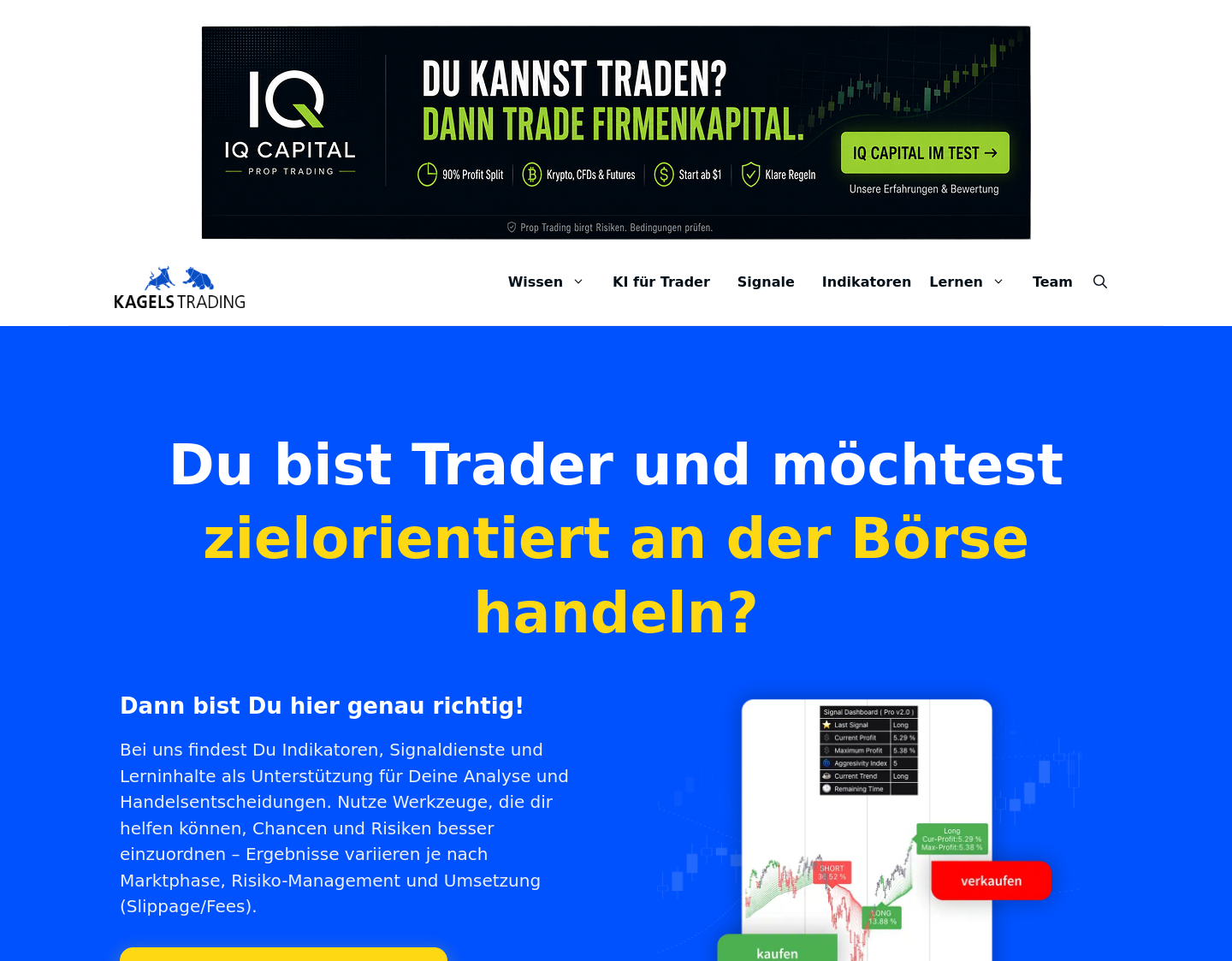 Aktuelle Website-Vorschau von Die erste Adresse für Trader und aktive Anleger