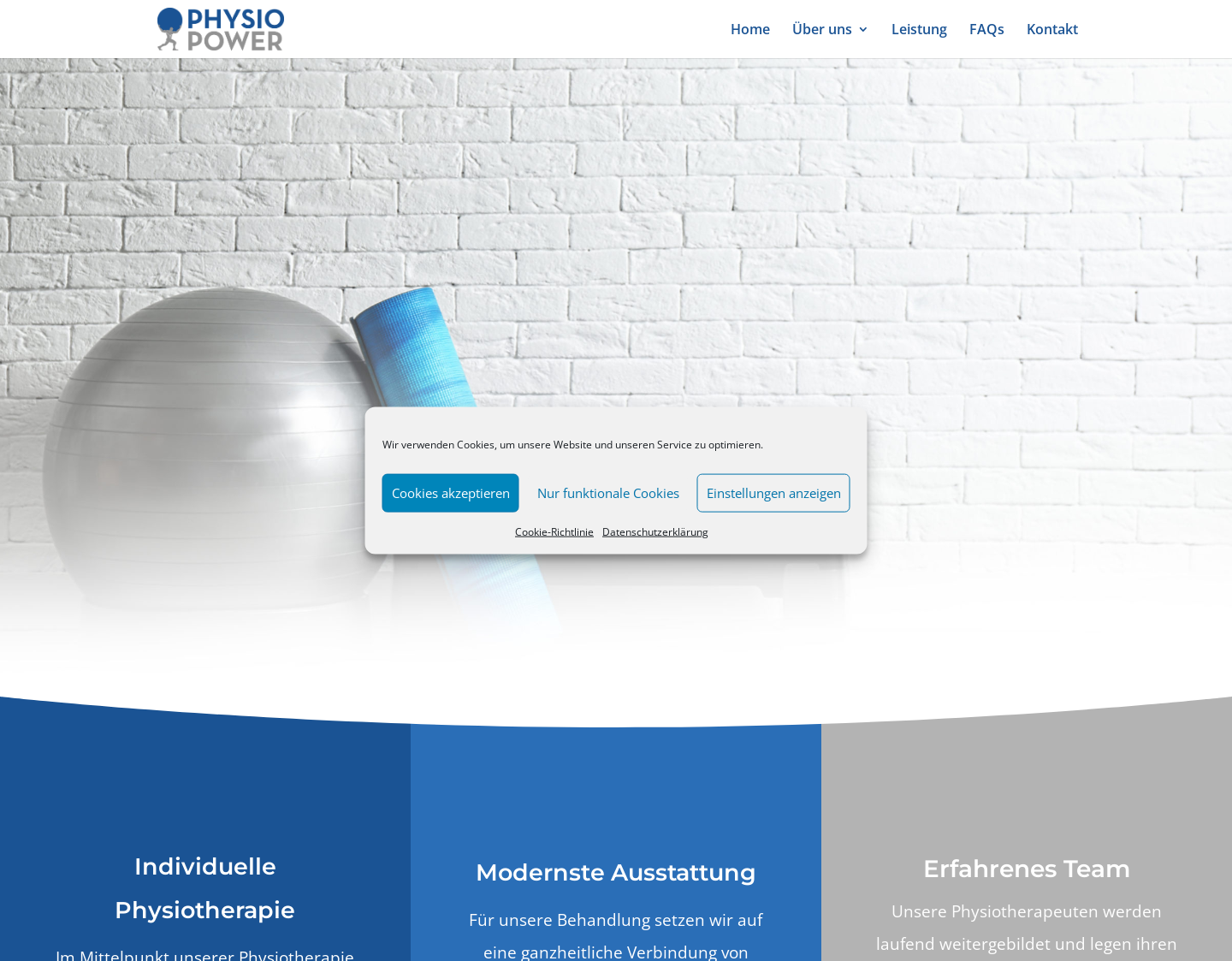 Aktuelle Website-Vorschau von Physio Power