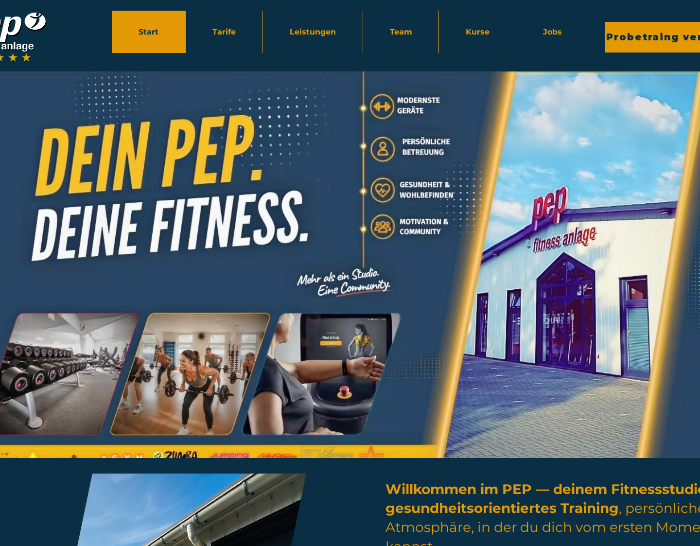 Aktuelle Website-Vorschau von Fitness Anlage PEP