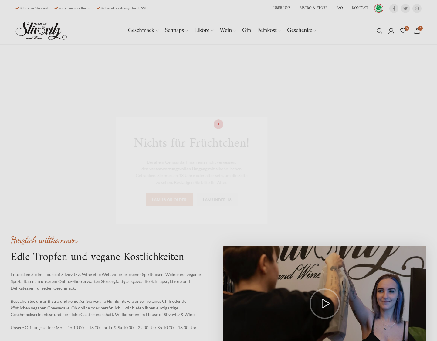 Aktuelle Website-Vorschau von House of Slivovitz