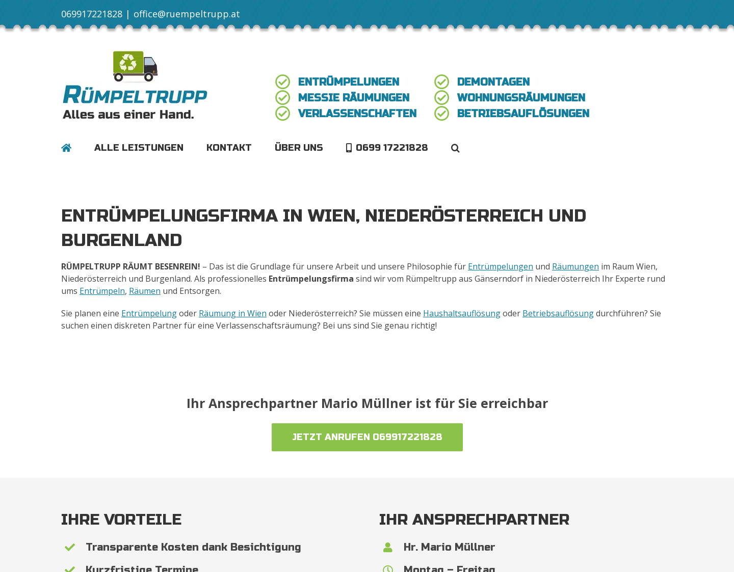 Aktuelle Website-Vorschau von Rümpeltrupp