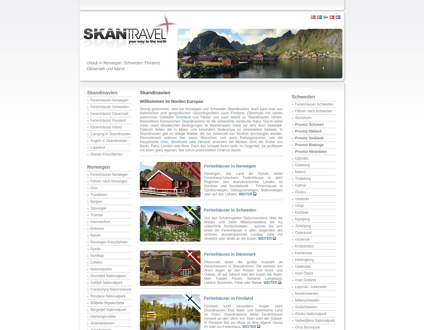 Aktuelle Website-Vorschau von Skandinavien Urlaub