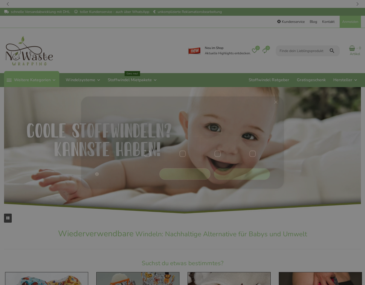 Aktuelle Website-Vorschau von NoWasteWrapping