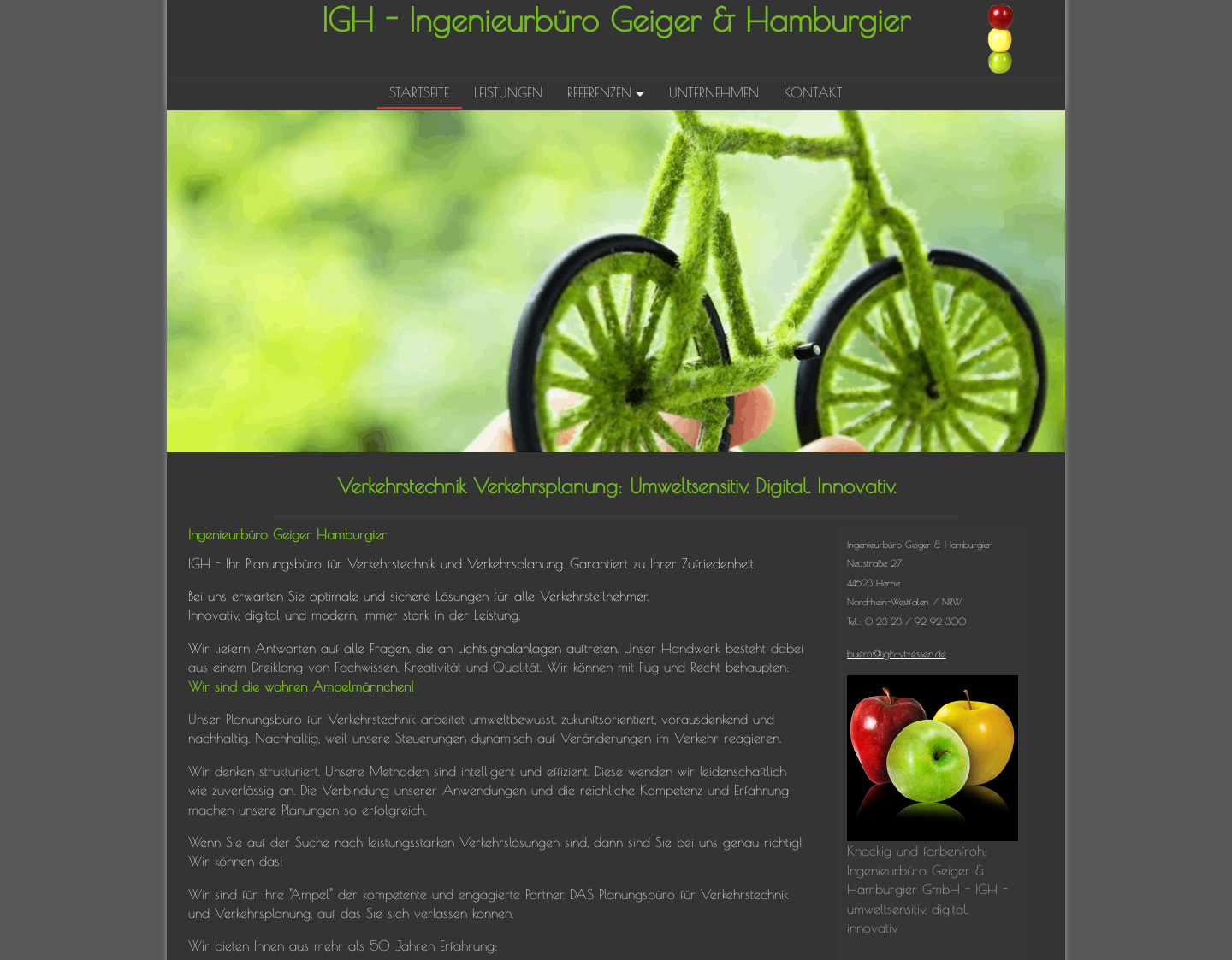 Aktuelle Website-Vorschau von Ingenieurbüro Geiger und Hamburgier GmbH