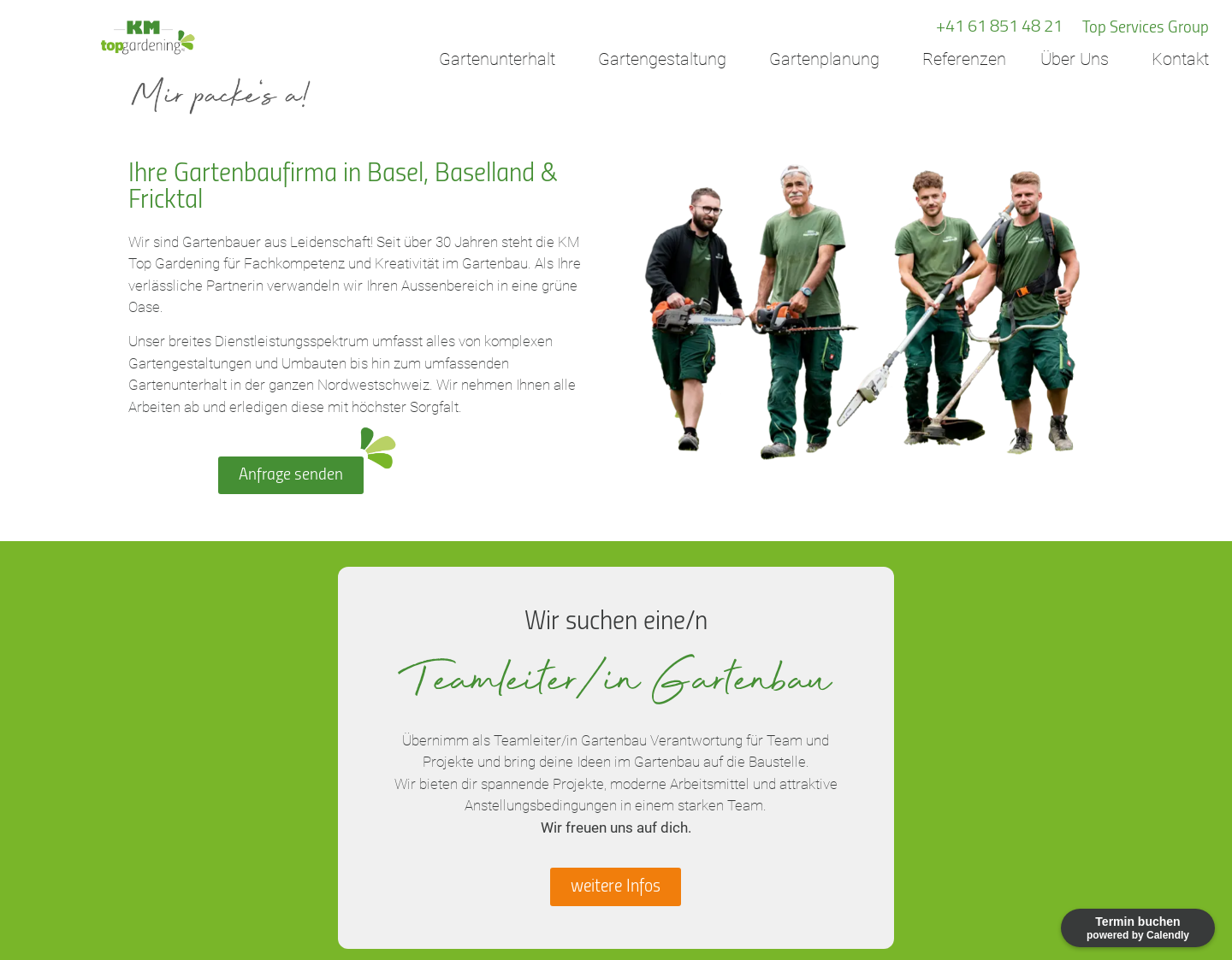 Aktuelle Website-Vorschau von Gartenbaufirma für Gartengestaltung