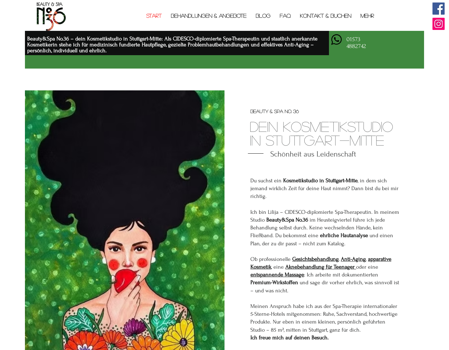 Aktuelle Website-Vorschau von Schönheitssalon in Stuttgart Mitte