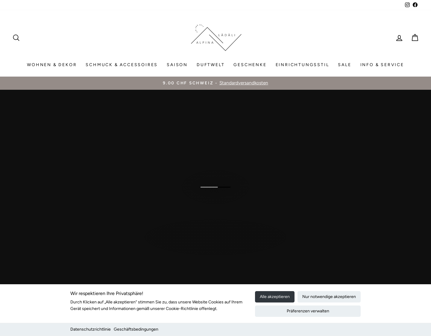 Aktuelle Website-Vorschau von Alpina Lädäli