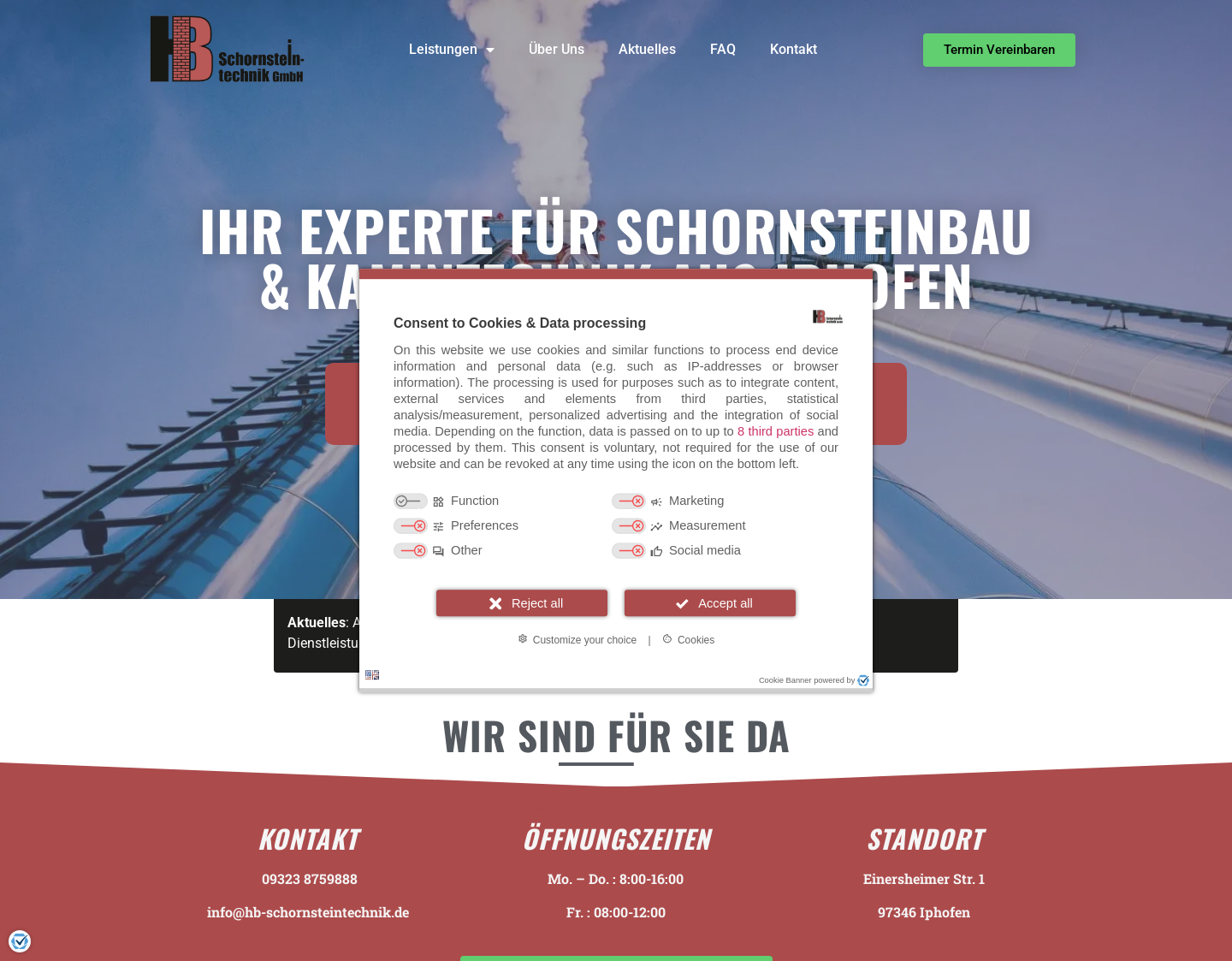 Aktuelle Website-Vorschau von HB Schornsteintechnik GmbH - Ihr Schornsteinbauer