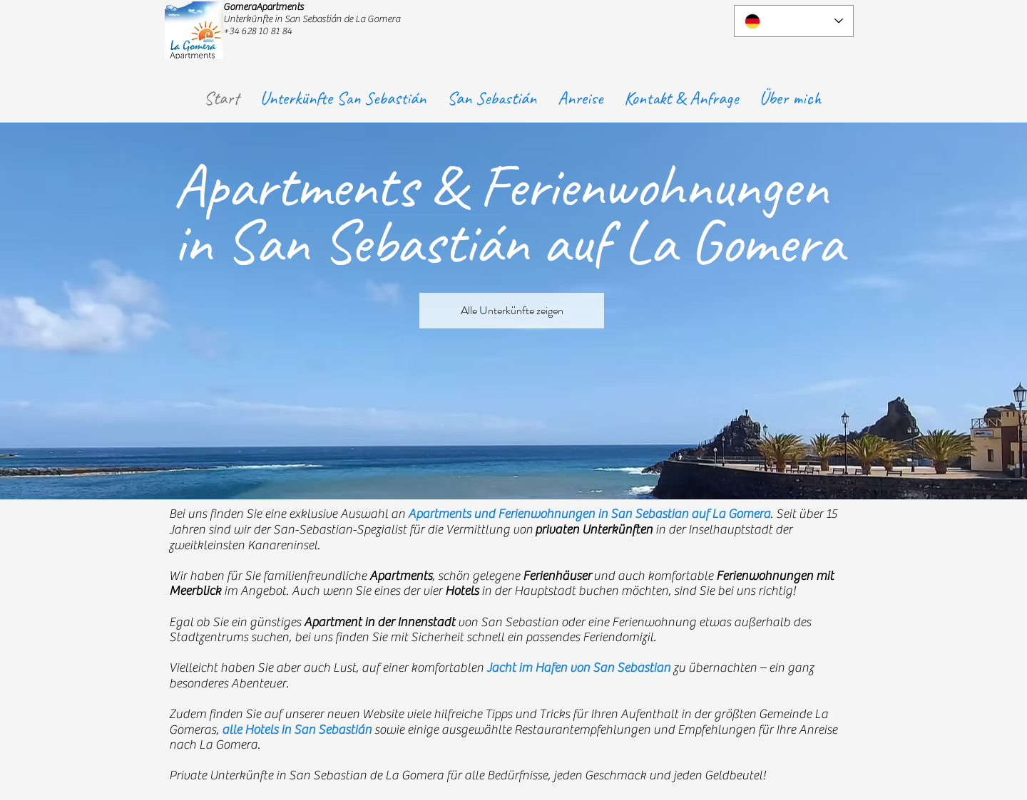 Aktuelle Website-Vorschau von Apartment in San Sebastian La Gomera