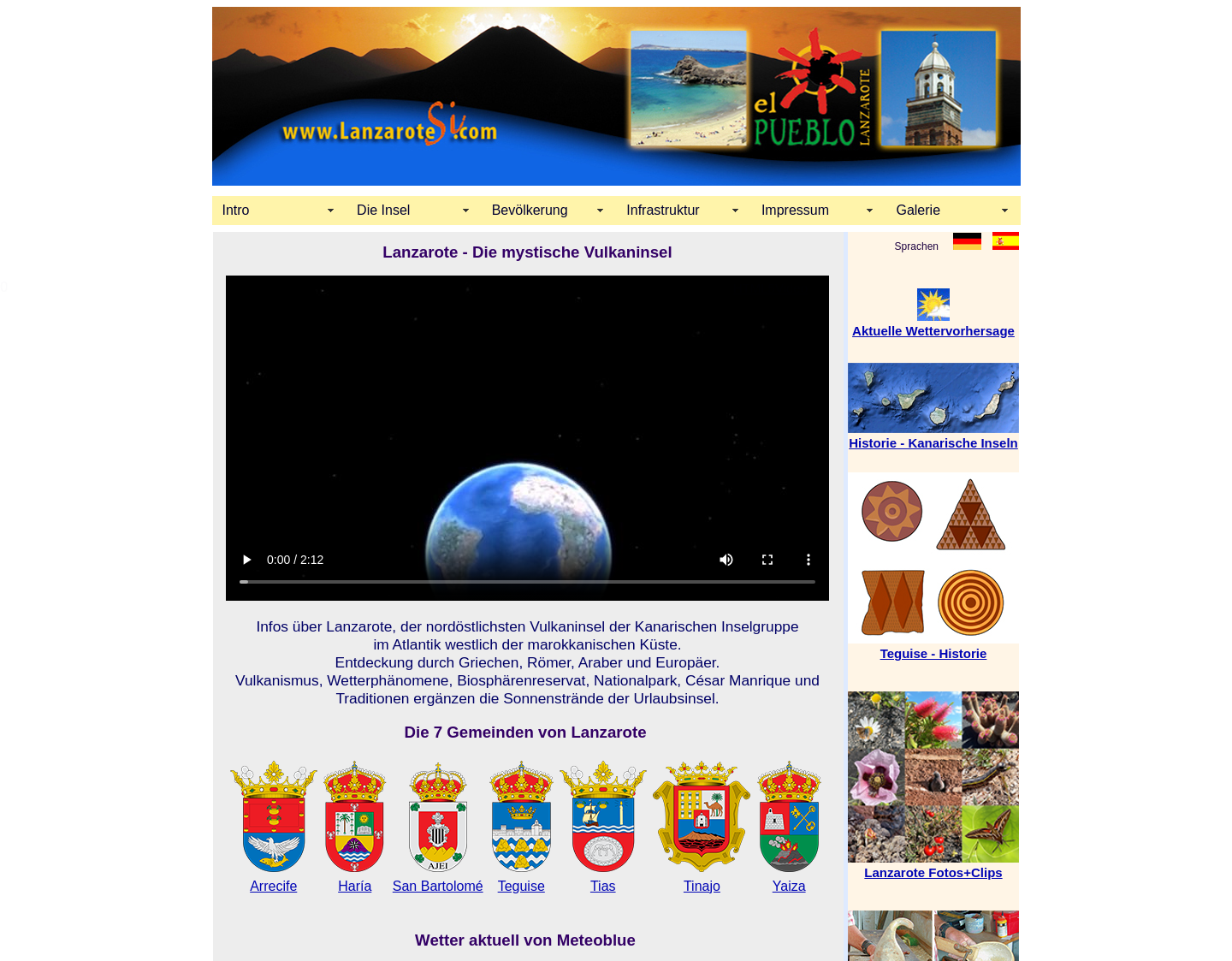 Aktuelle Website-Vorschau von Lanzarote - Die mystische Vulkaninsel
