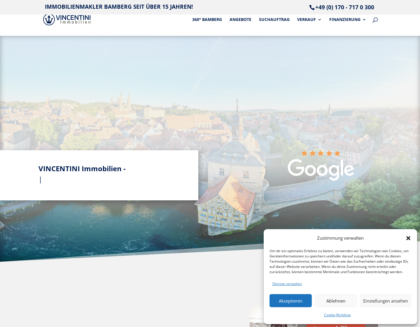 Aktuelle Website-Vorschau von VINCENTINI Immobilien