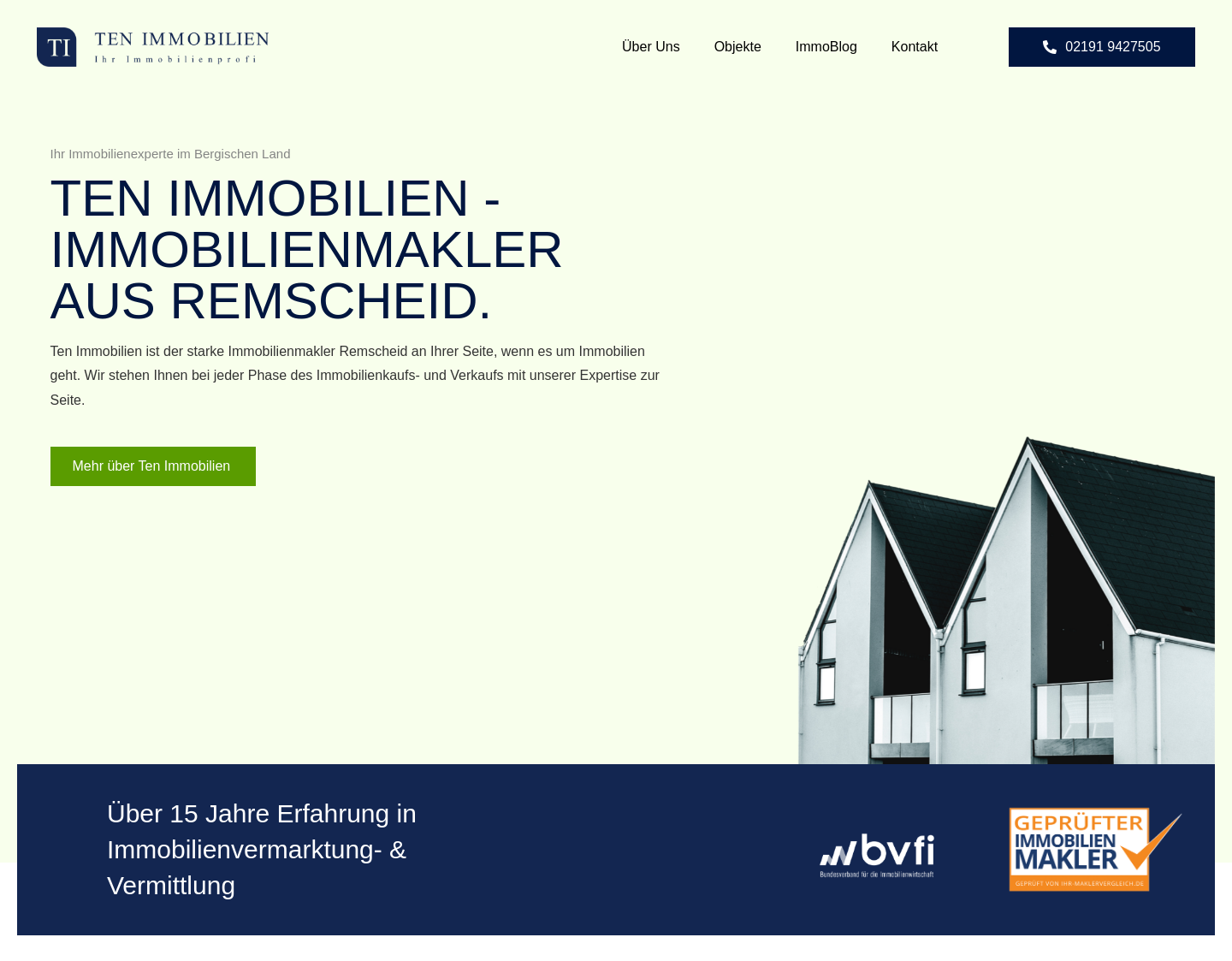 Aktuelle Website-Vorschau von Ten Immobilien