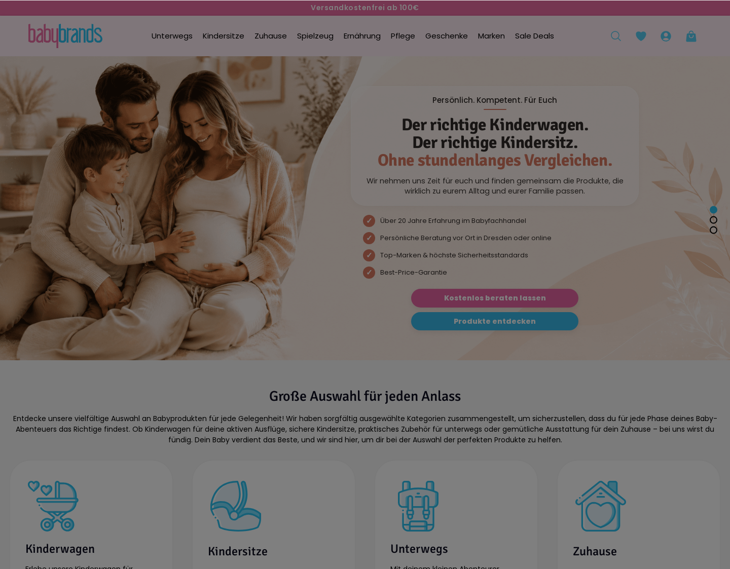 Aktuelle Website-Vorschau von babybrands Store GmbH