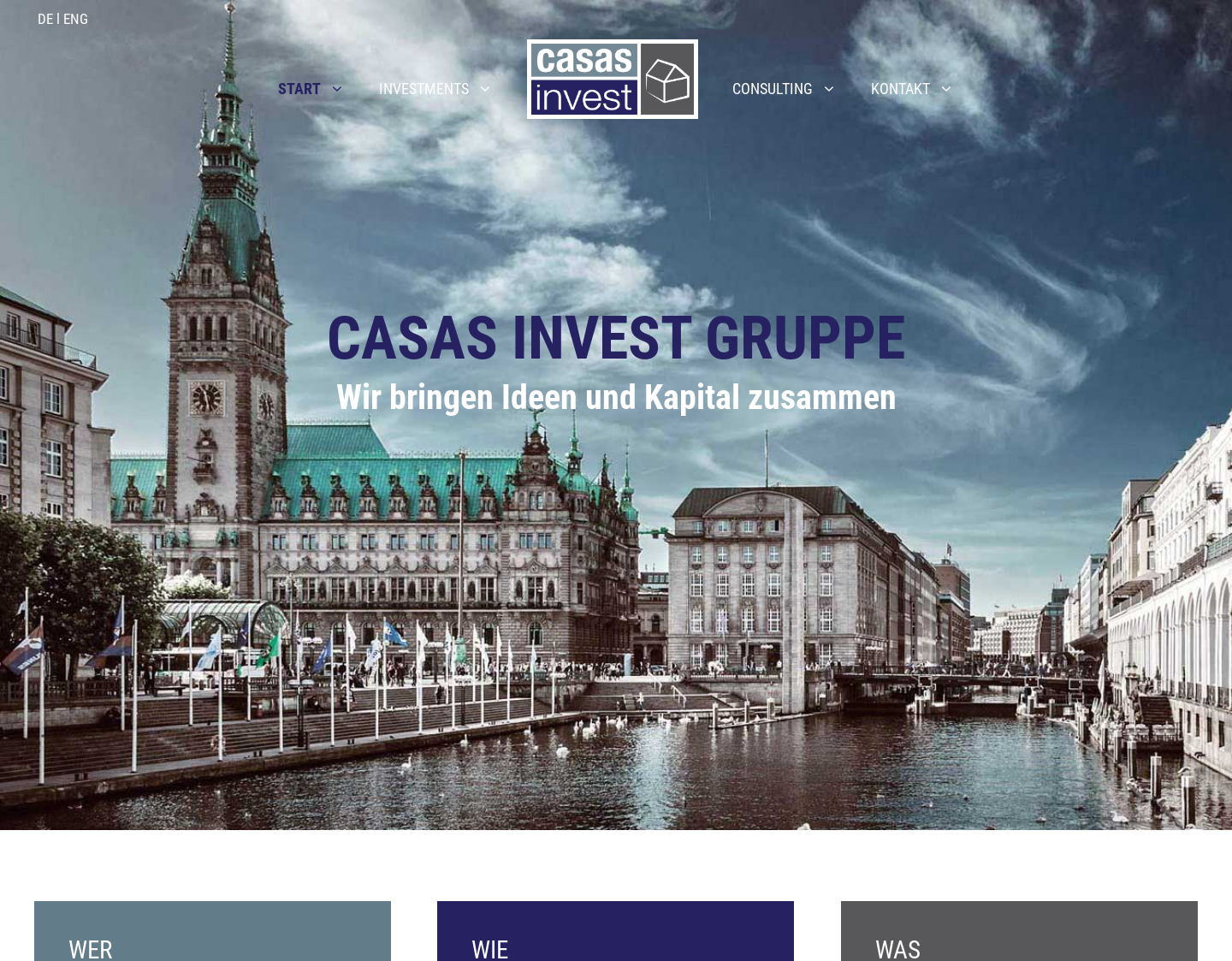 Aktuelle Website-Vorschau von Casas Invest Family Office GmbH